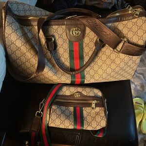 Gucci Beige and Brown with Red (duffel only)